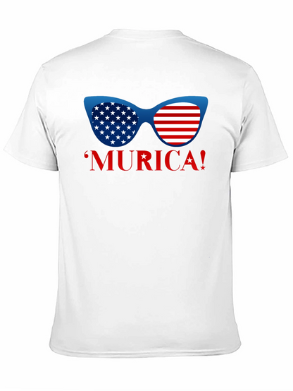 USA Flag Sunglasses Graphic T-Shirt