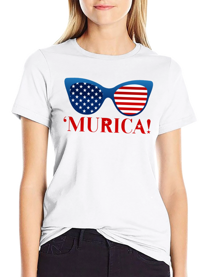 USA Flag Sunglasses Graphic T-Shirt