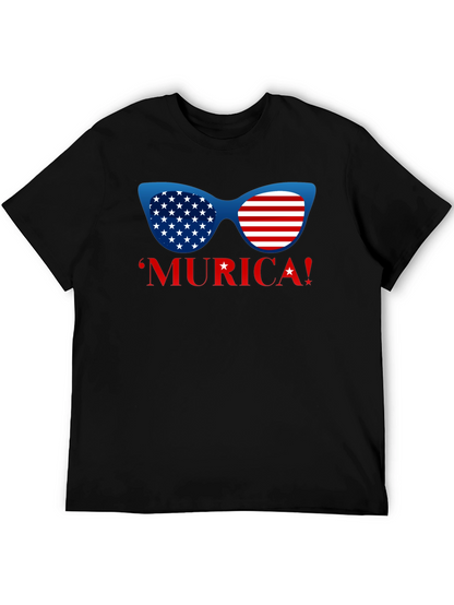 USA Flag Sunglasses Graphic T-Shirt