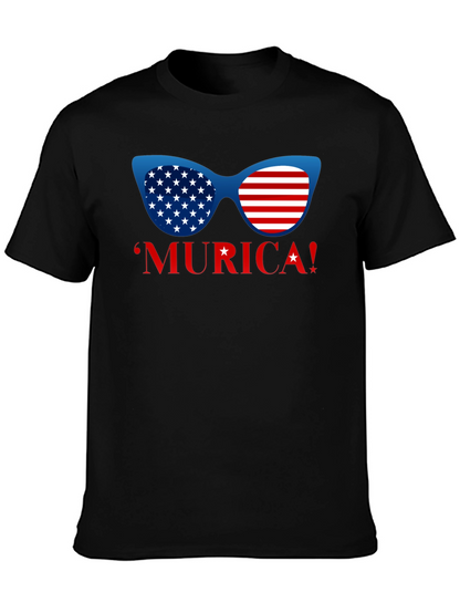 USA Flag Sunglasses Graphic T-Shirt