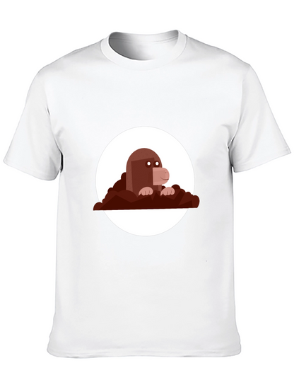 Mole Graphic Print Black Tee