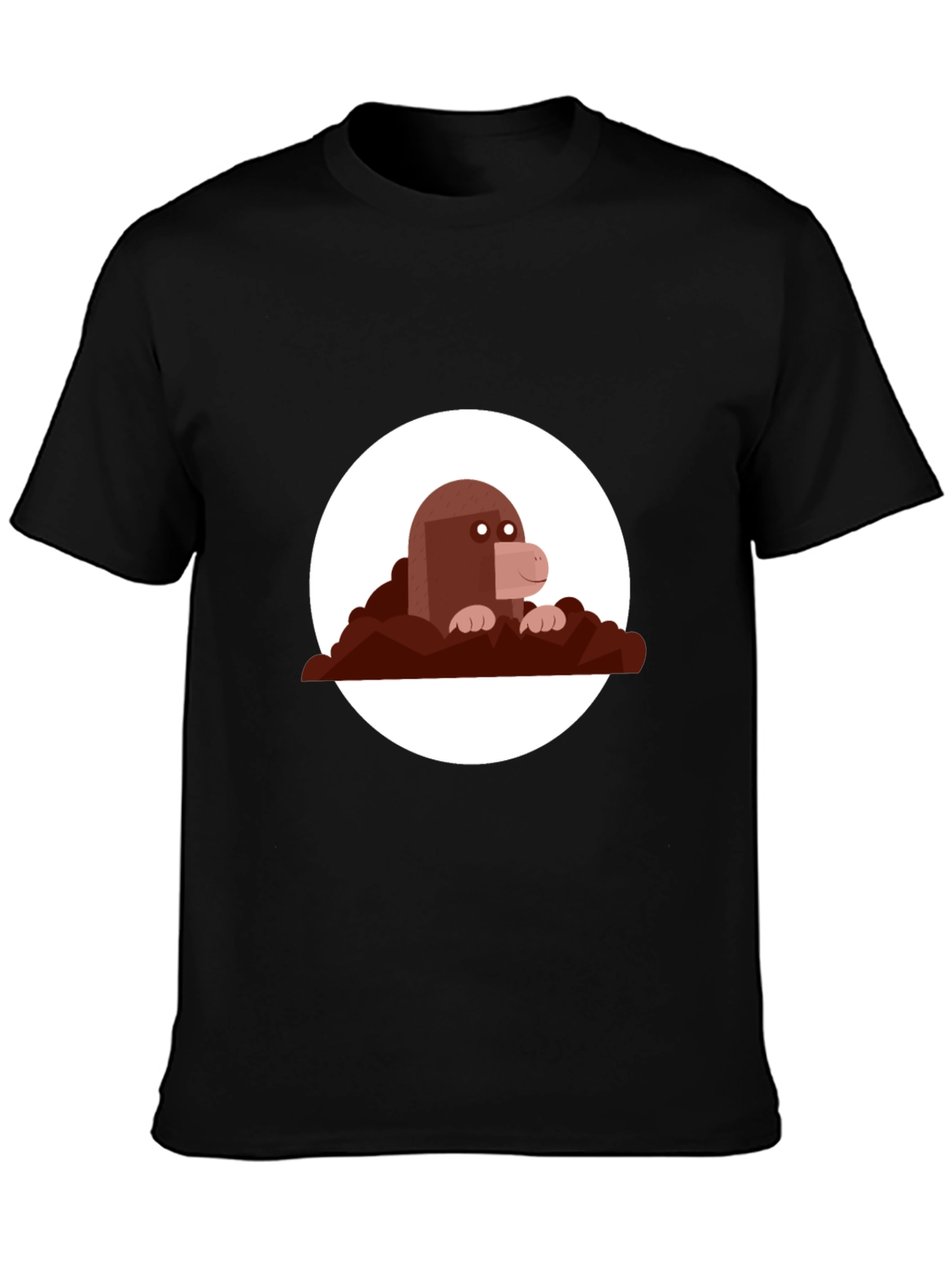 Mole Graphic Print Black Tee