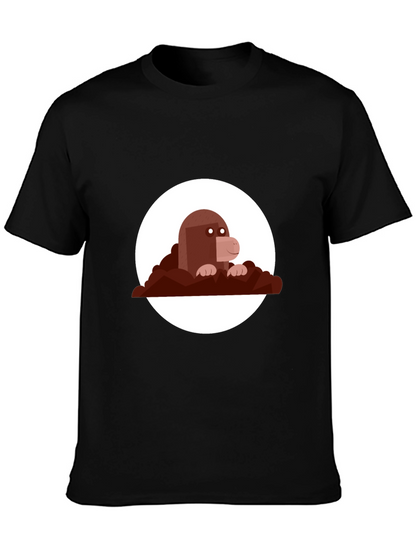 Mole Graphic Print Black Tee