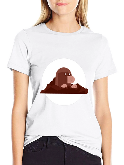Mole Graphic Print Black Tee