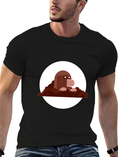 Mole Graphic Print Black Tee