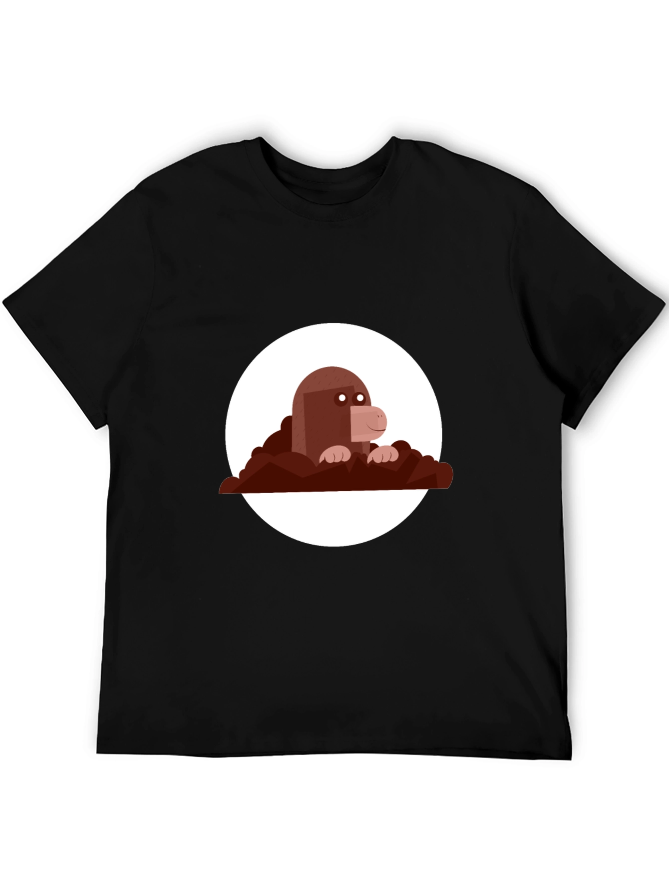Mole Graphic Print Black Tee