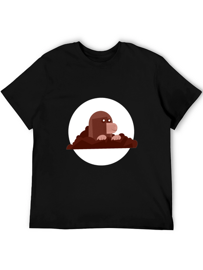 Mole Graphic Print Black Tee