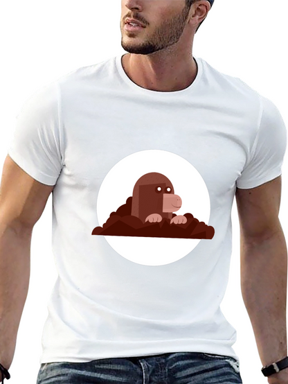Mole Graphic Print Black Tee