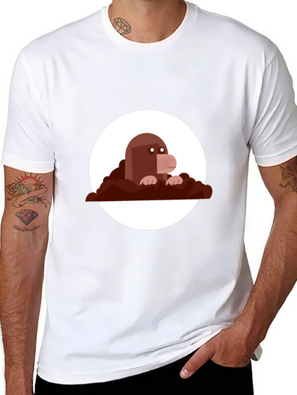 Mole Graphic Print Black Tee