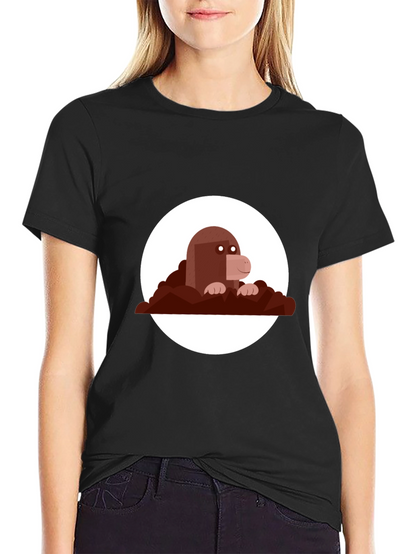 Mole Graphic Print Black Tee