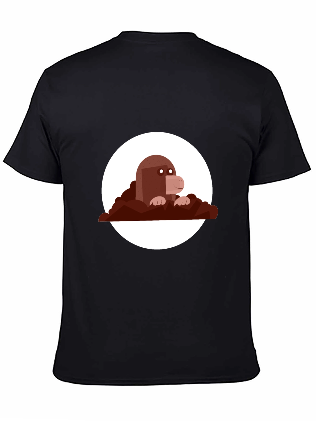 Mole Graphic Print Black Tee