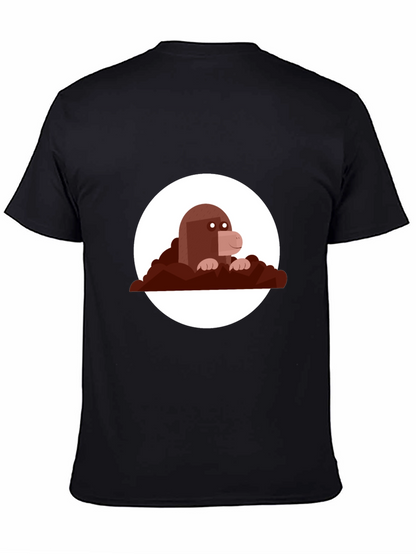 Mole Graphic Print Black Tee