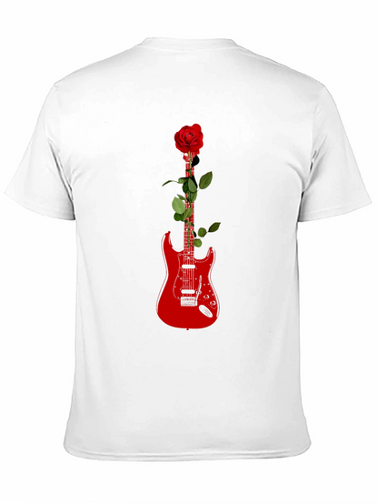 Guitar Rose Graphic Tee - Black T-Shirt