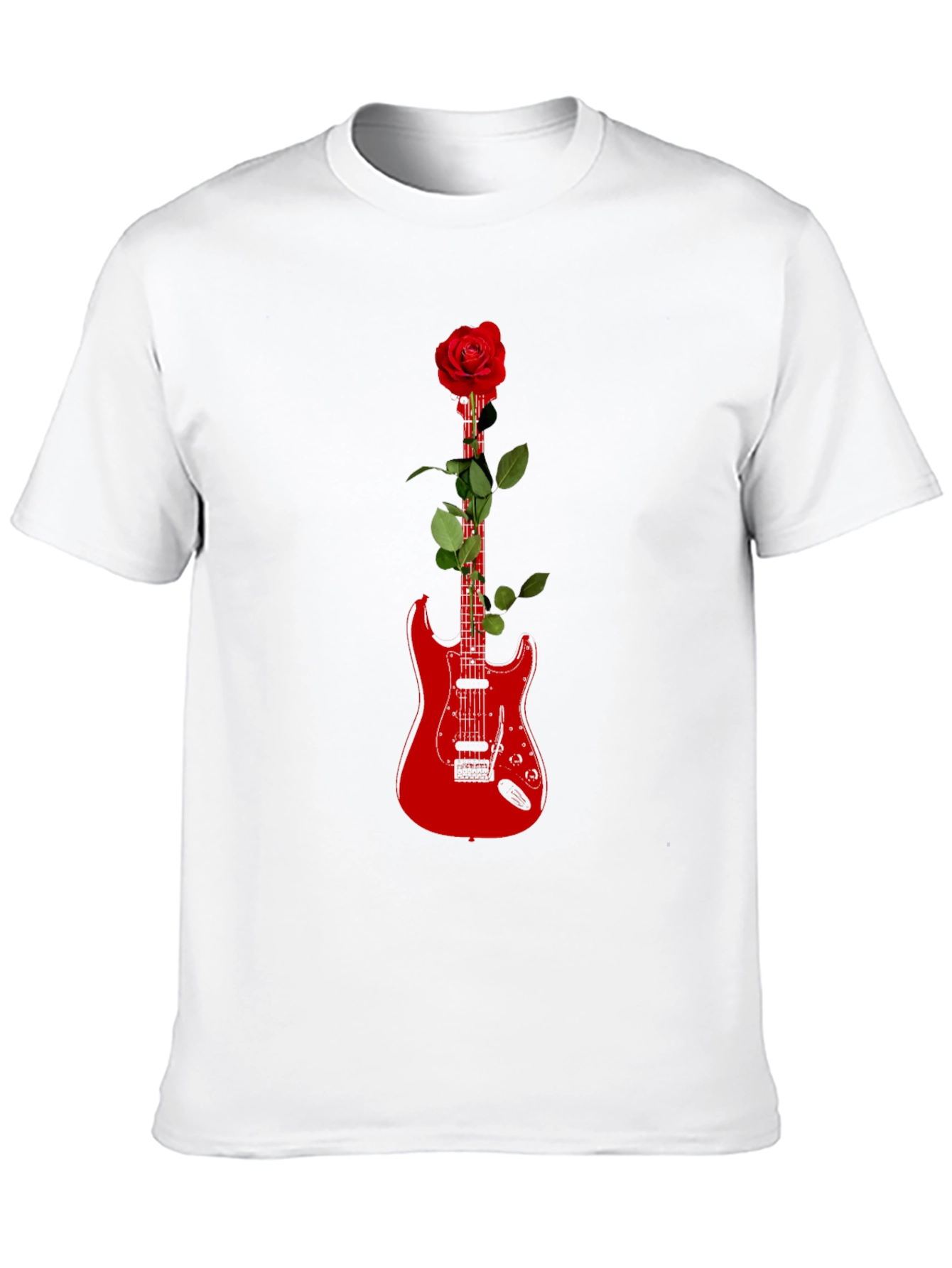 Guitar Rose Graphic Tee - Black T-Shirt