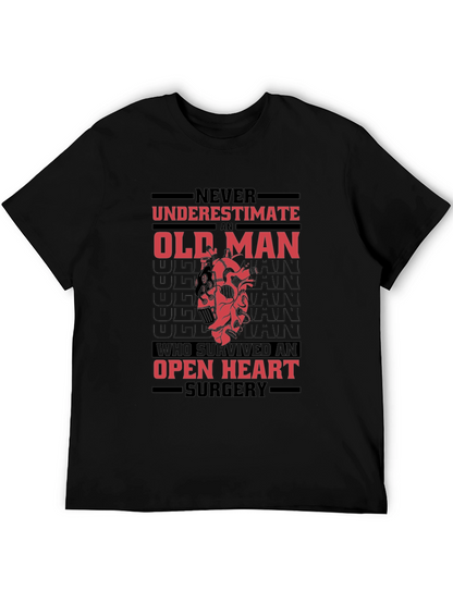 Old Man Open Heart Surgery Survivor Graphic Tee