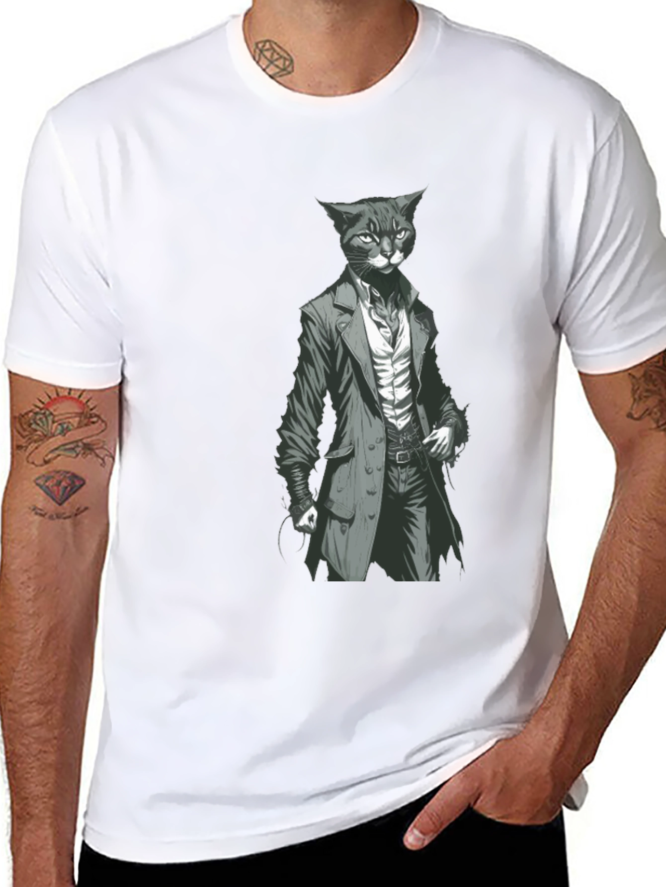 Dapper Cat Gentleman Tee - Cool Graphic T-Shirt