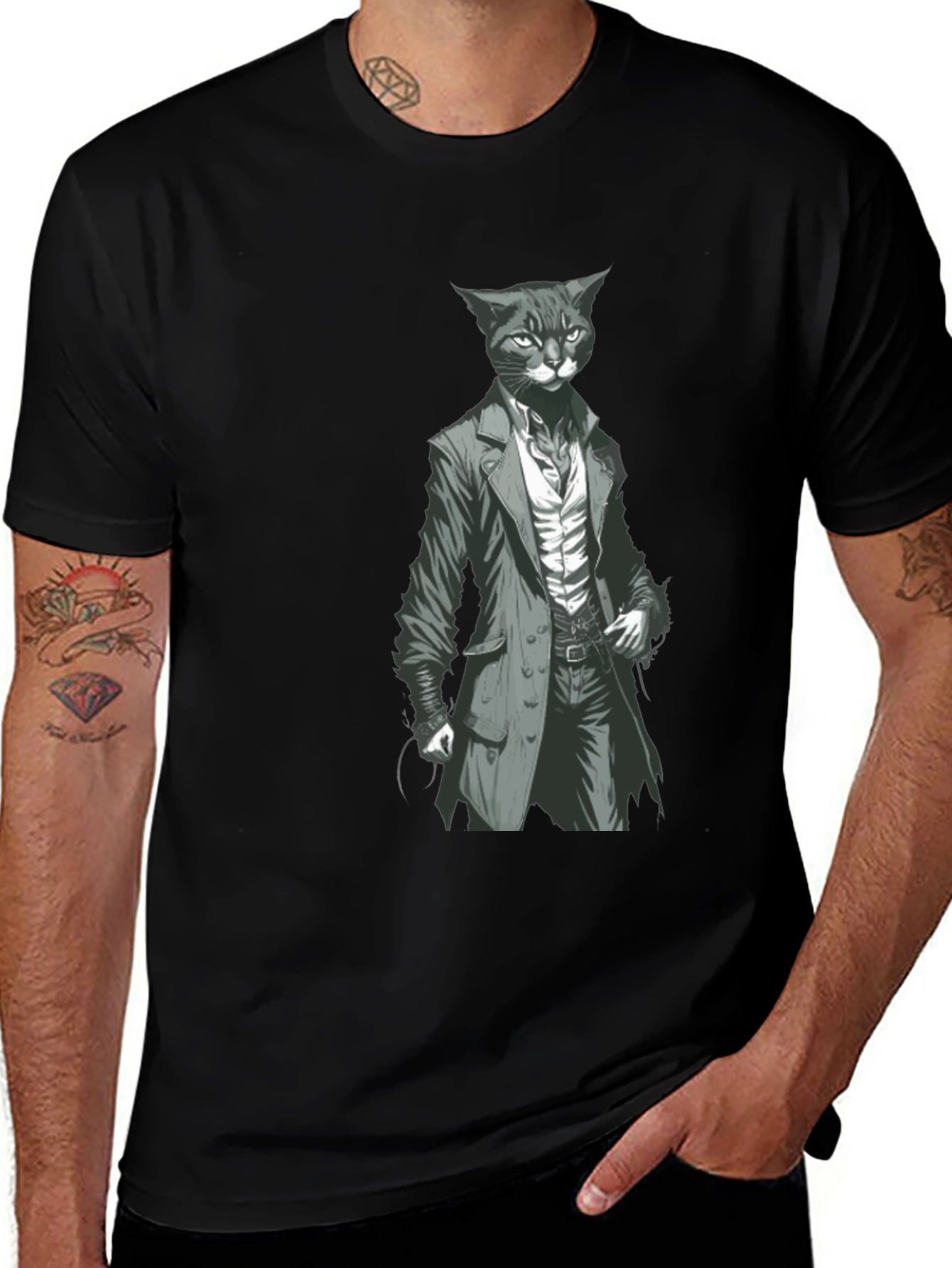 Dapper Cat Gentleman Tee - Cool Graphic T-Shirt