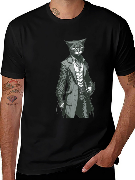 Dapper Cat Gentleman Tee - Cool Graphic T-Shirt