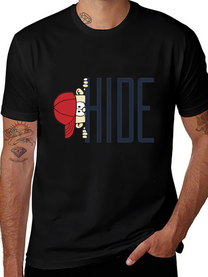 Hide Graphic Print T-Shirt - Dark Cotton Tee