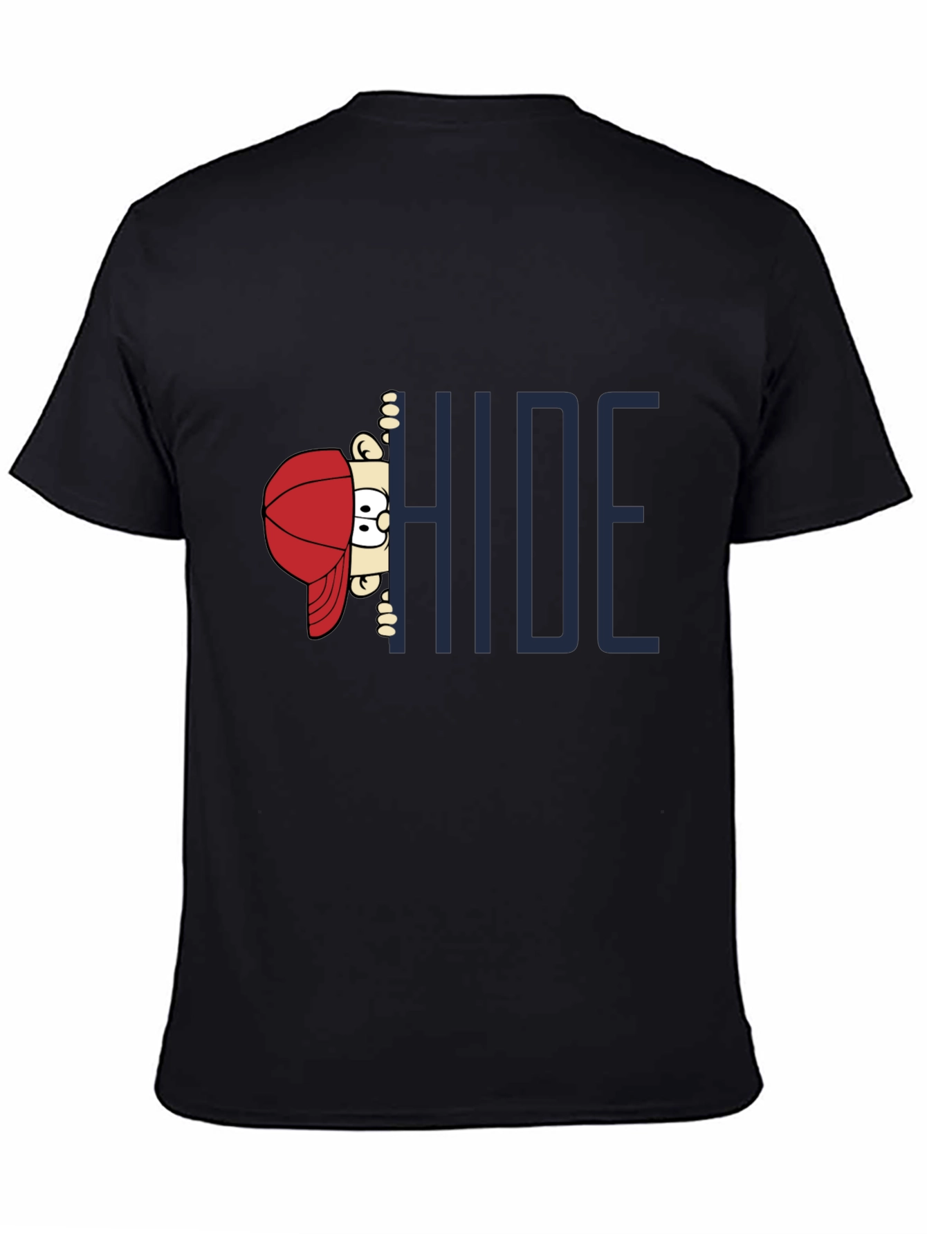 Hide Graphic Print T-Shirt - Dark Cotton Tee