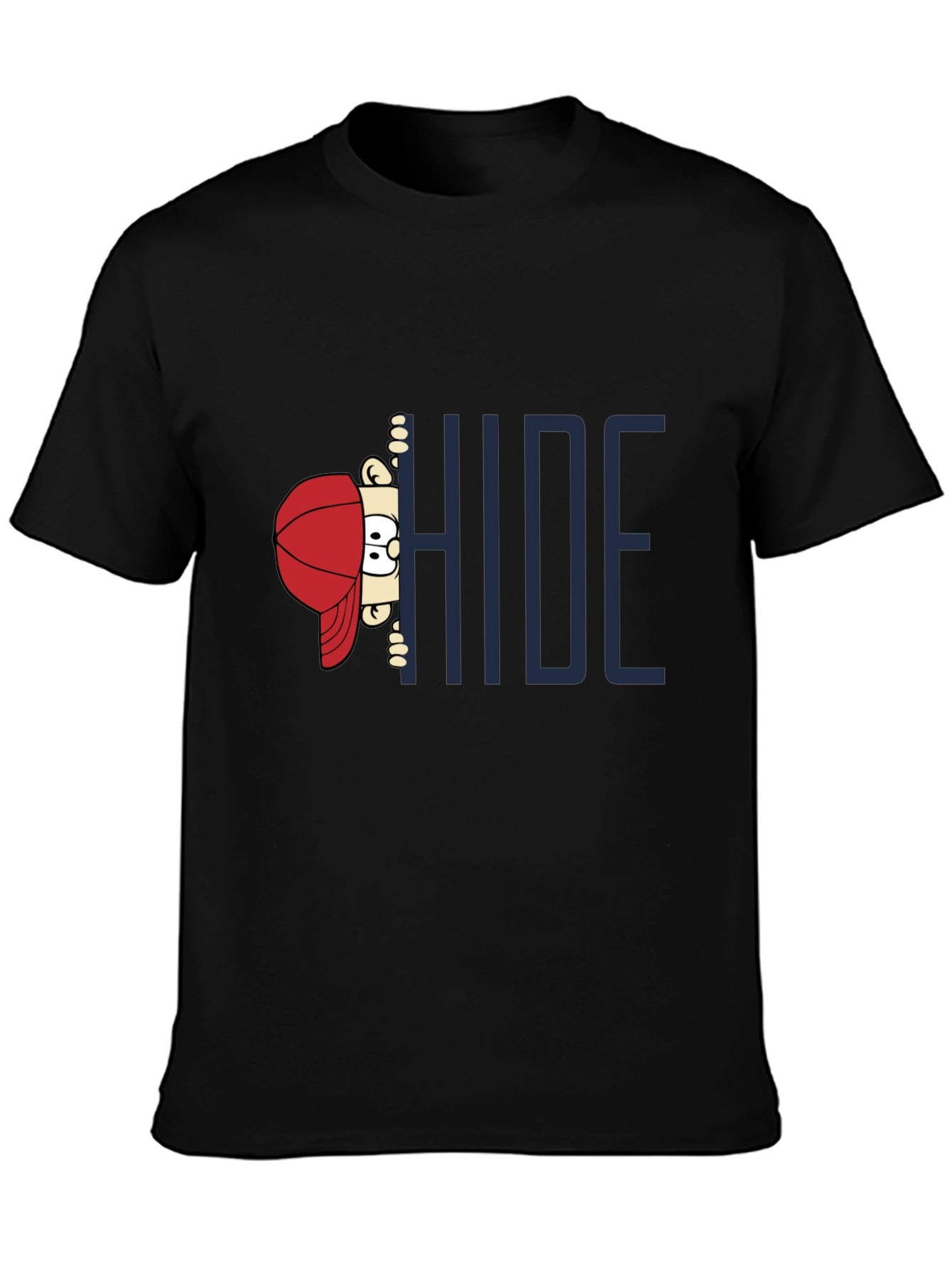 Hide Graphic Print T-Shirt - Dark Cotton Tee