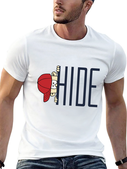 Hide Graphic Print T-Shirt - Dark Cotton Tee
