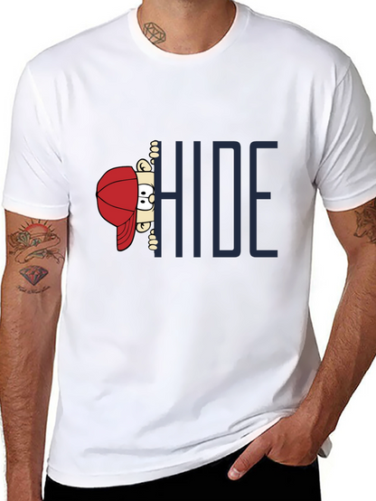 Hide Graphic Print T-Shirt - Dark Cotton Tee