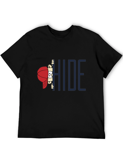 Hide Graphic Print T-Shirt - Dark Cotton Tee