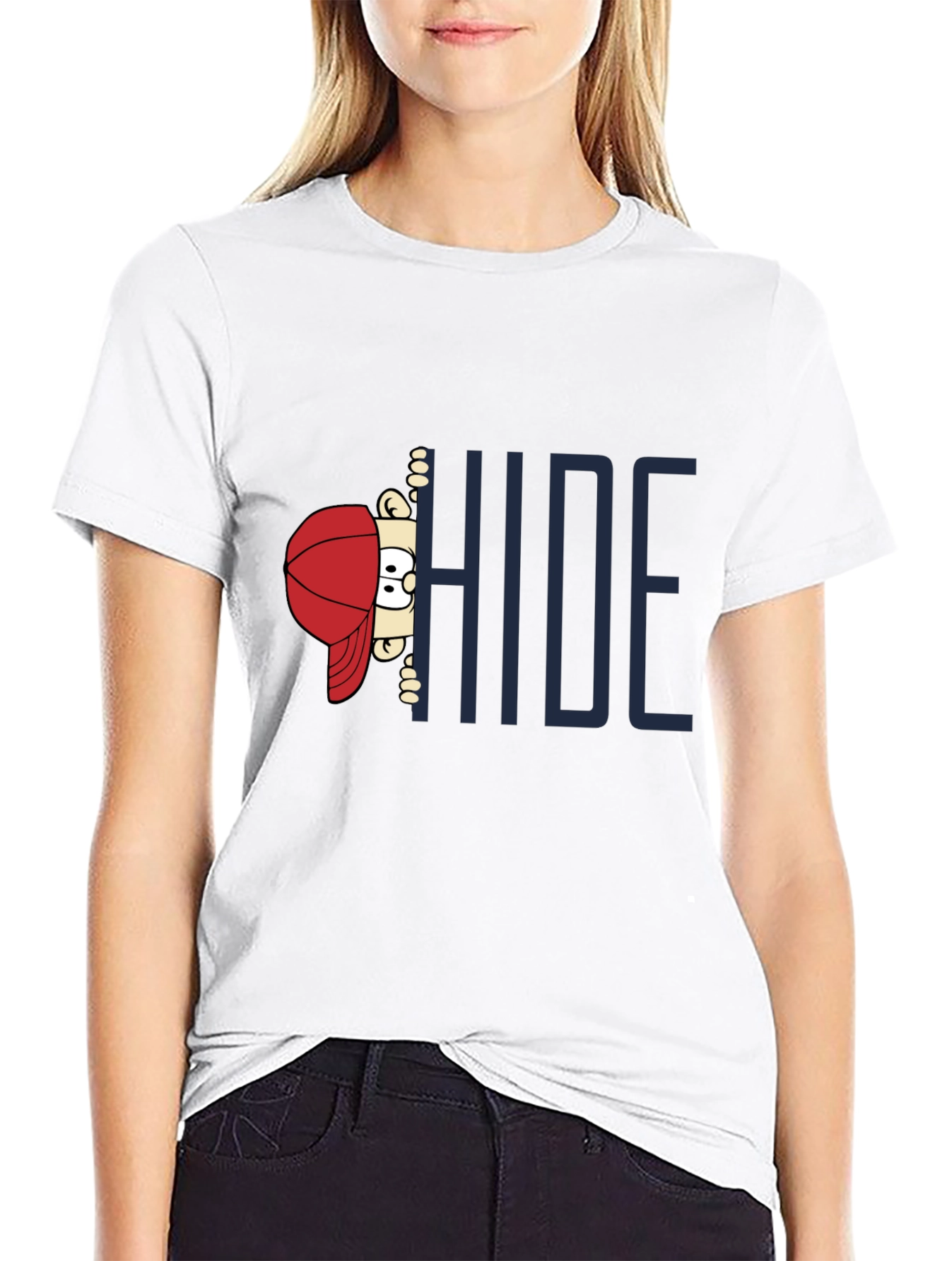 Hide Graphic Print T-Shirt - Dark Cotton Tee