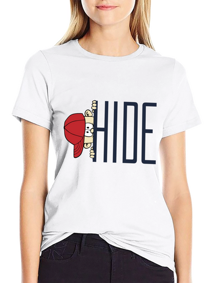 Hide Graphic Print T-Shirt - Dark Cotton Tee
