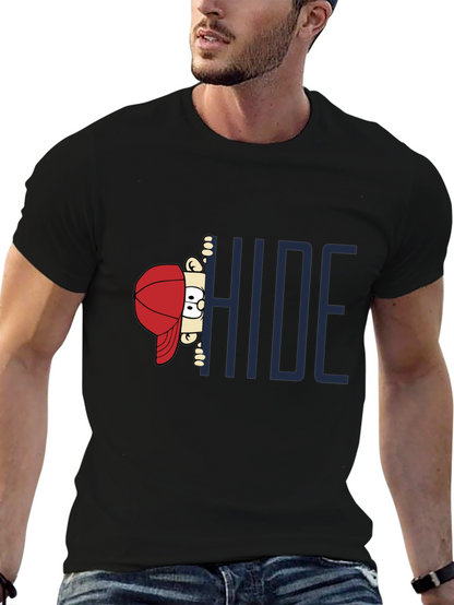 Hide Graphic Print T-Shirt - Dark Cotton Tee