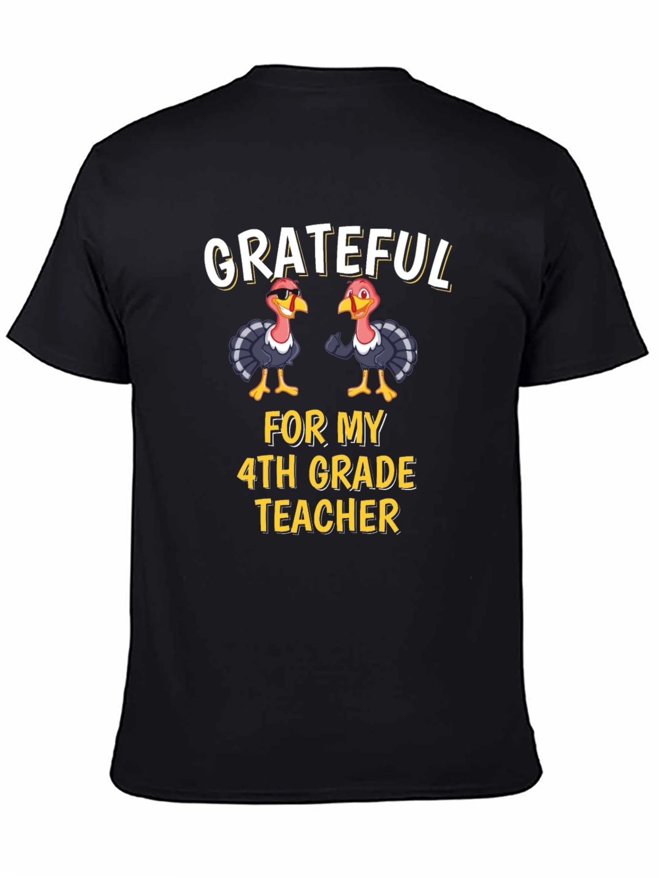 Grateful 4th Grade Teacher Turkey Thanksgiving T-Shirt