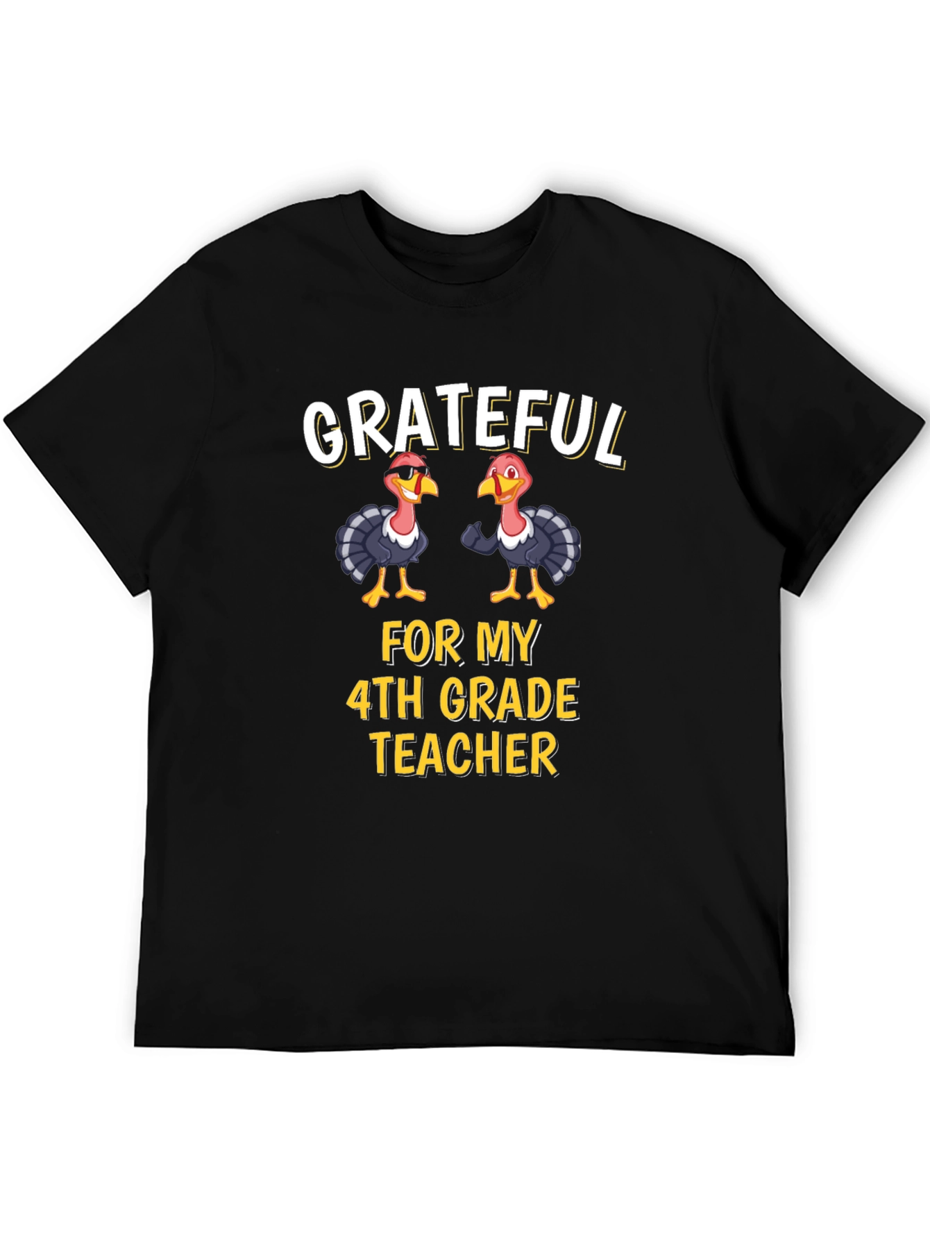 Grateful 4th Grade Teacher Turkey Thanksgiving T-Shirt
