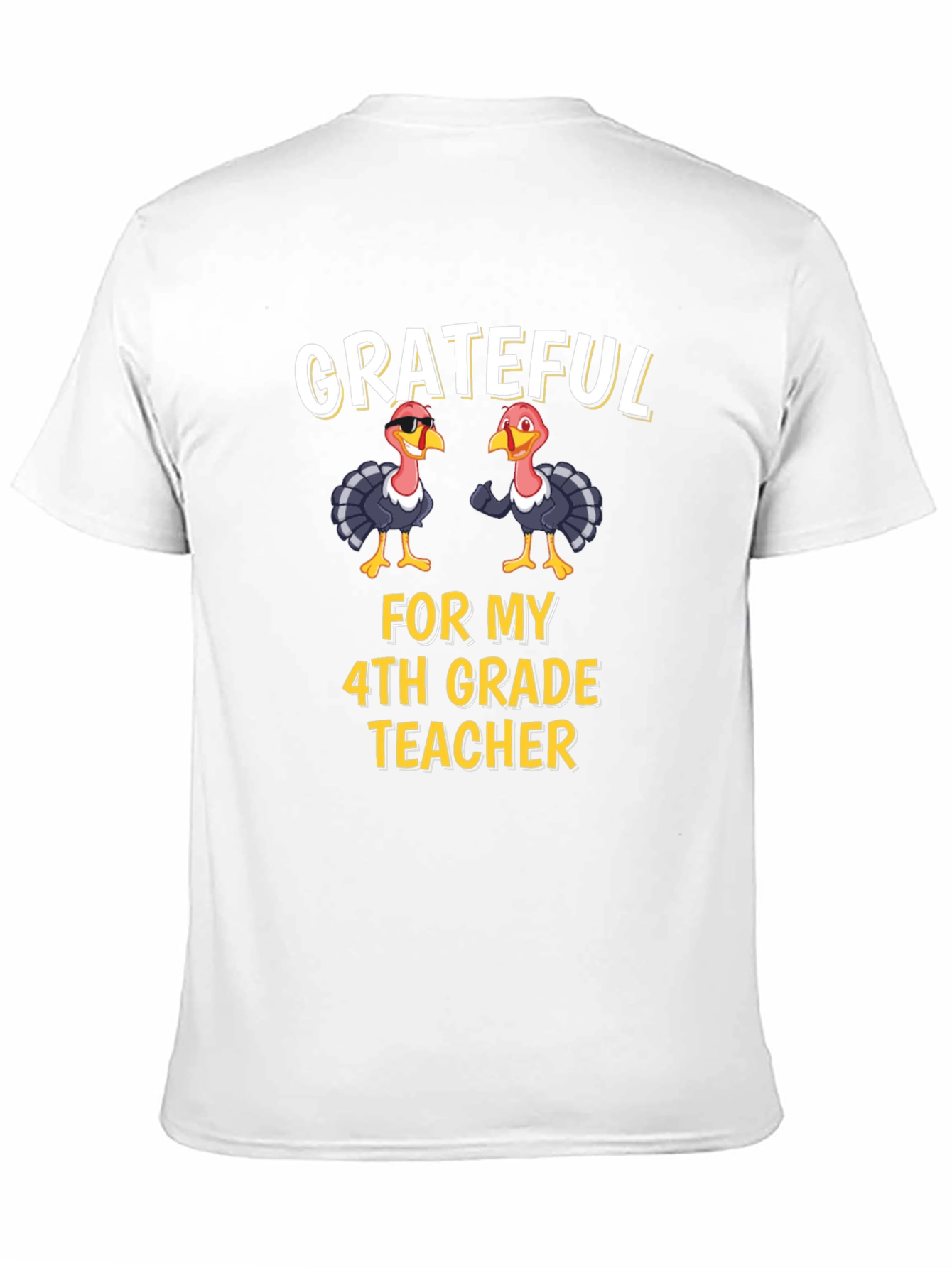 Grateful 4th Grade Teacher Turkey Thanksgiving T-Shirt