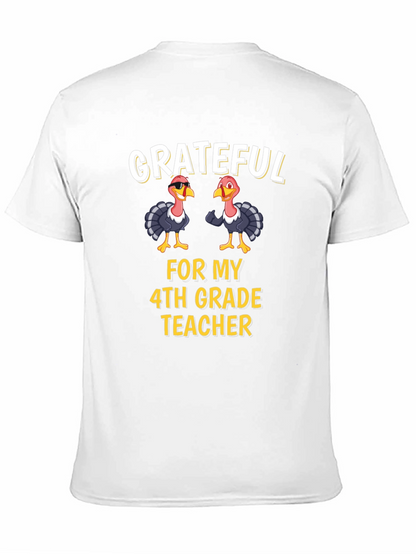 Grateful 4th Grade Teacher Turkey Thanksgiving T-Shirt
