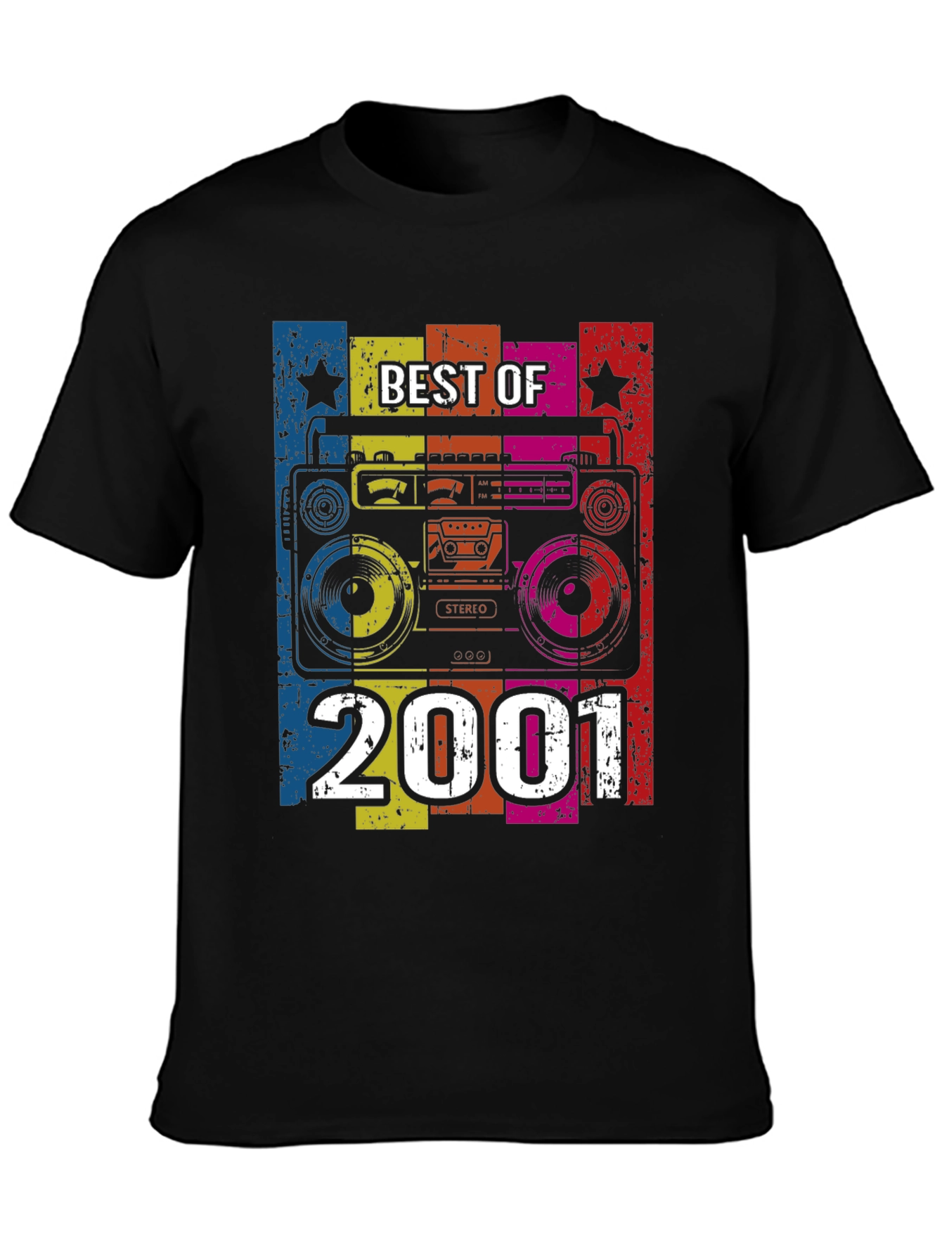 Best of 2001 Retro Boombox Graphic T-Shirt