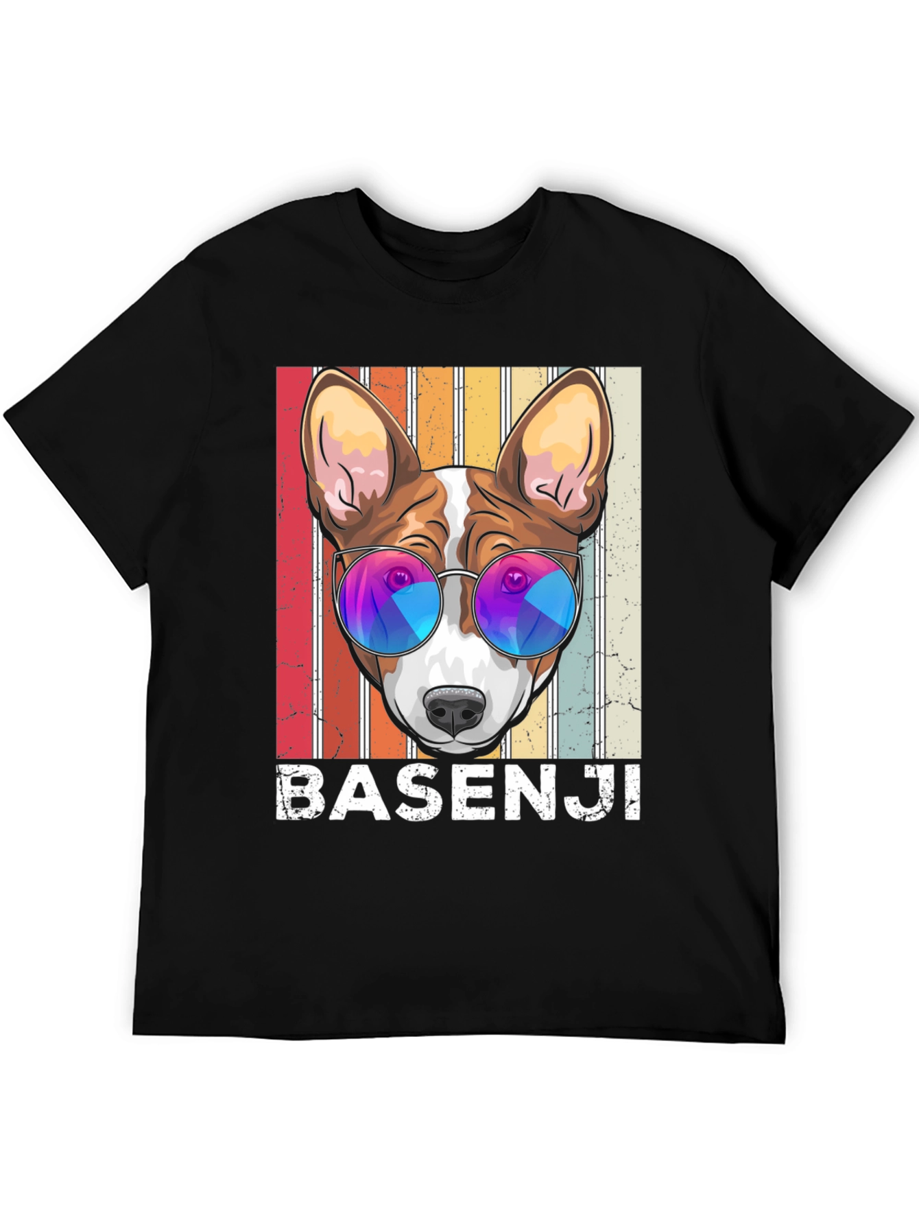 Basenji Dog Retro Sunglasses Graphic T-Shirt