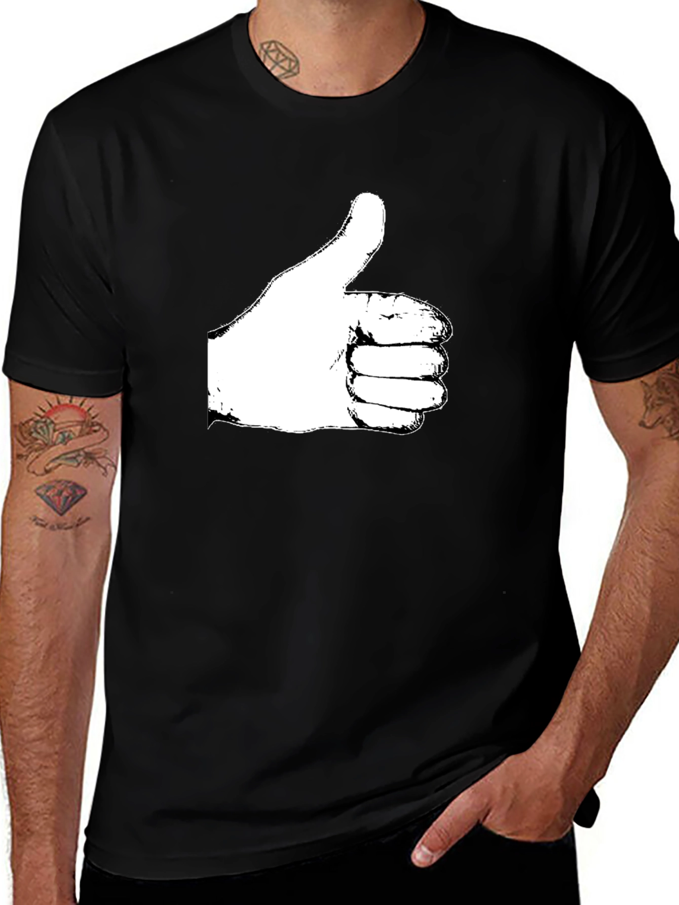 Thumbs Up Graphic T-Shirt - Casual Cotton Tee