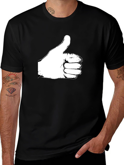 Thumbs Up Graphic T-Shirt - Casual Cotton Tee