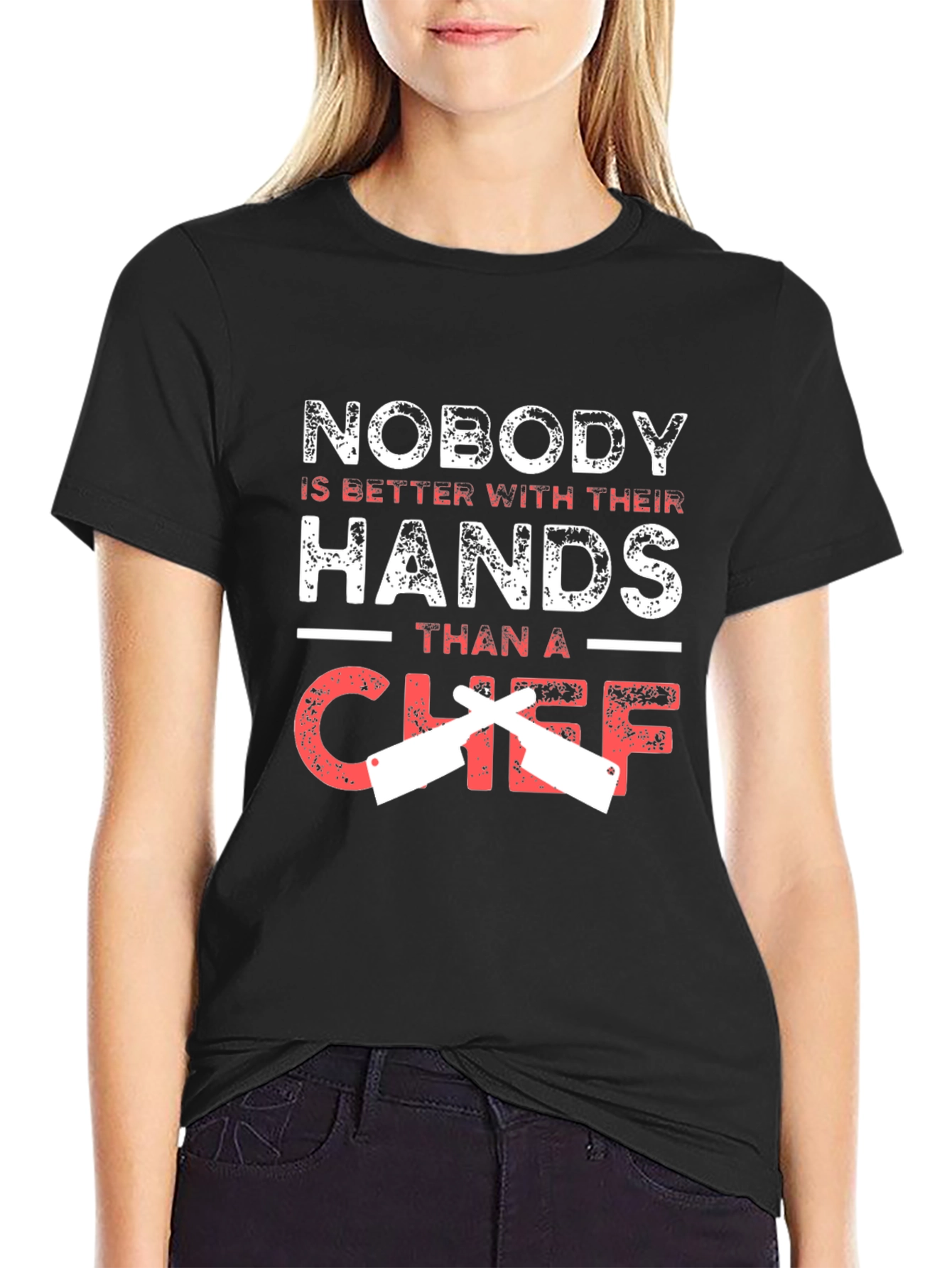 Chef Hands Graphic Tee - Black Cotton Blend