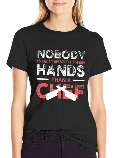 Chef Hands Graphic Tee - Black Cotton Blend