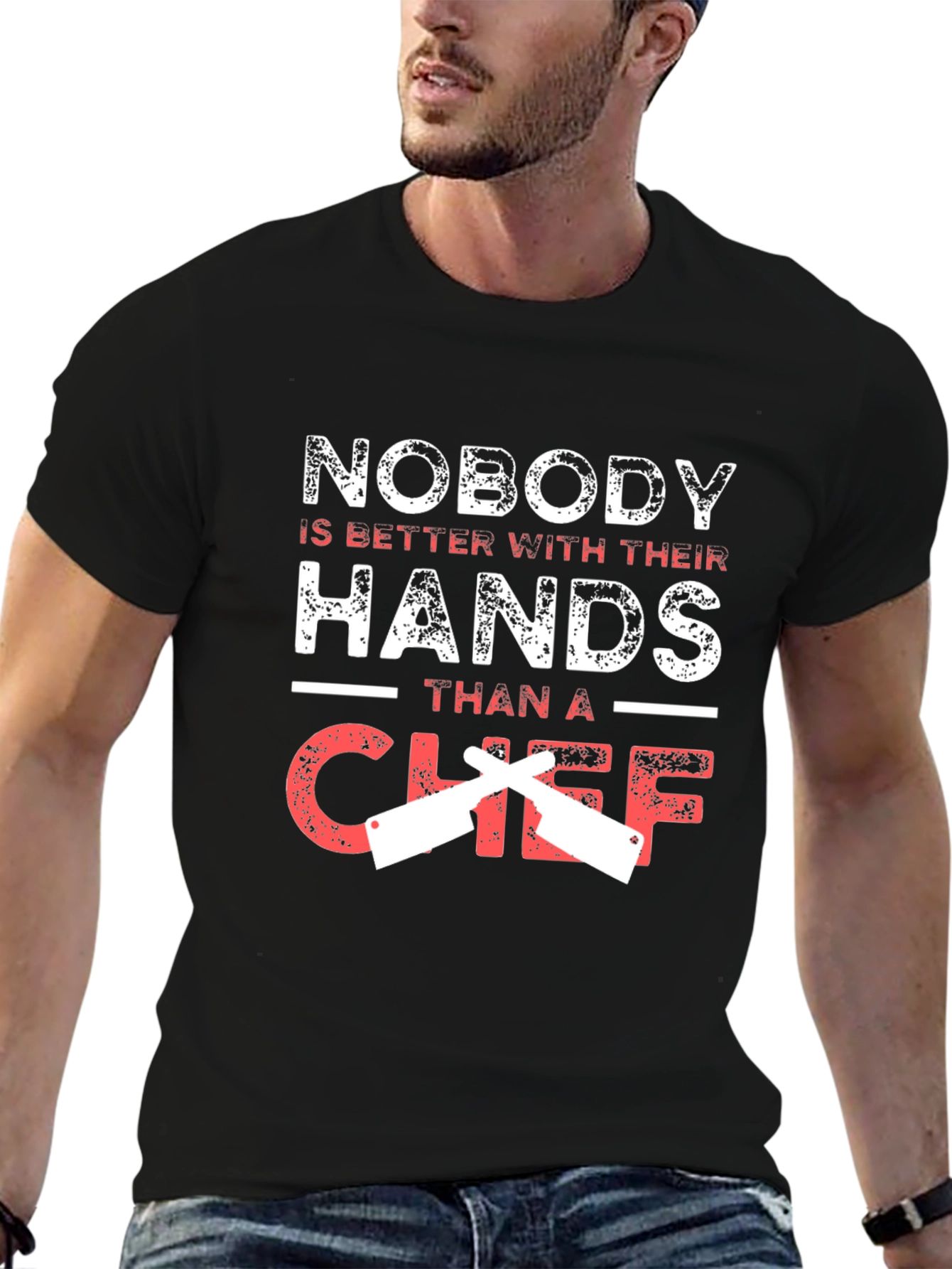 Chef Hands Graphic Tee - Black Cotton Blend