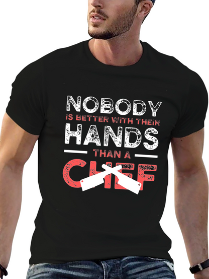 Chef Hands Graphic Tee - Black Cotton Blend