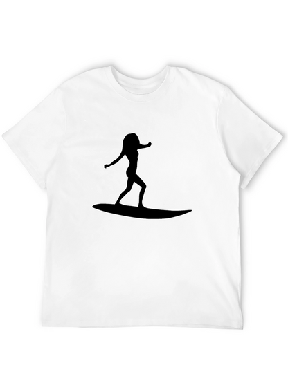 Surfer Girl Graphic T-Shirt - Black