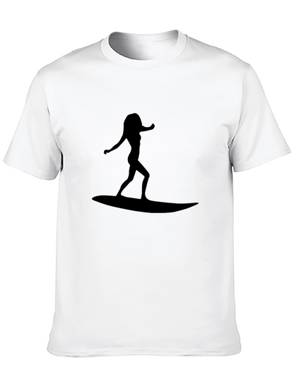 Surfer Girl Graphic T-Shirt - Black