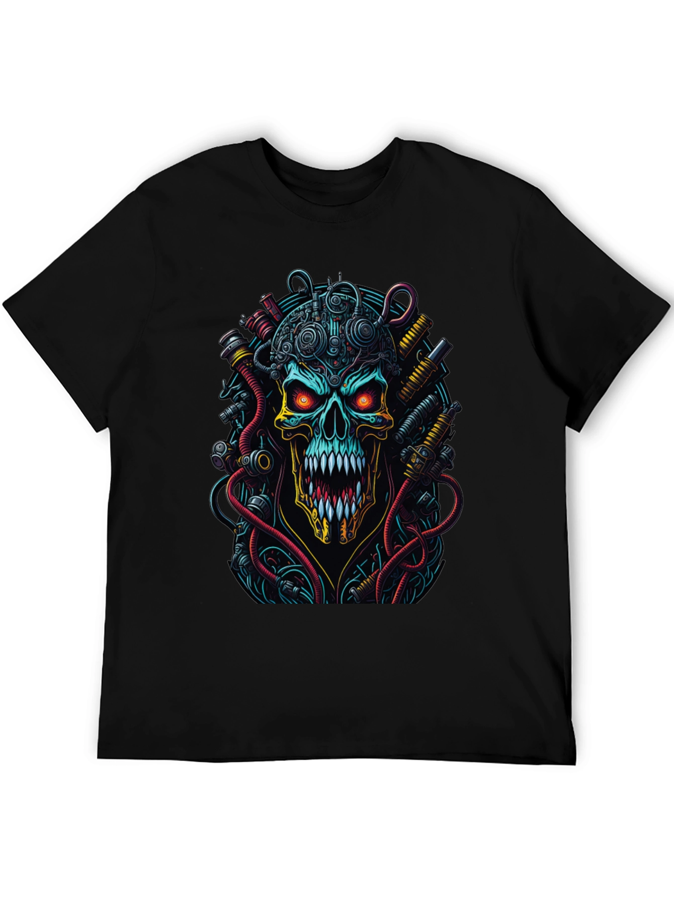 Cyberpunk Skull Graphic T-Shirt