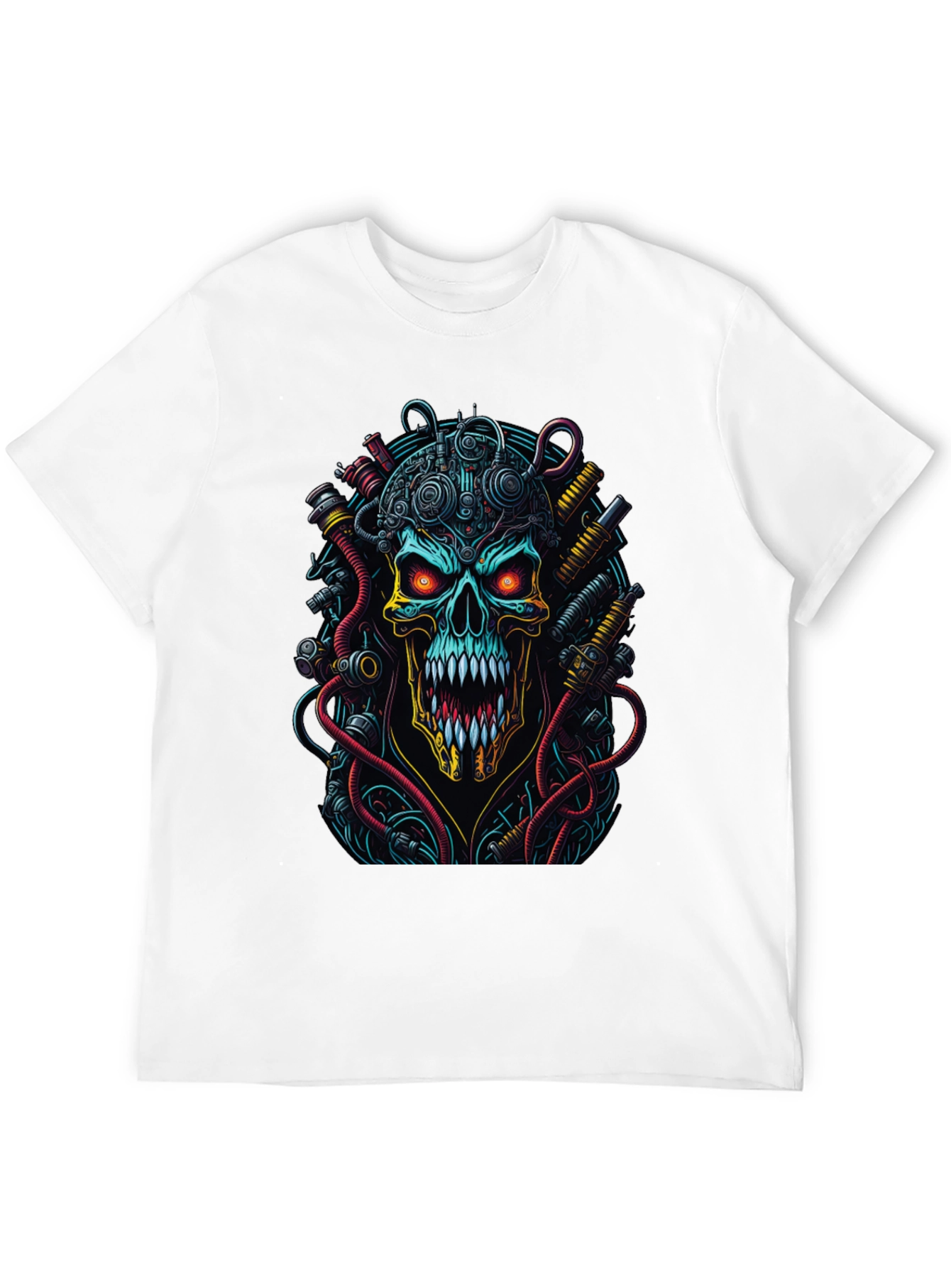 Cyberpunk Skull Graphic T-Shirt