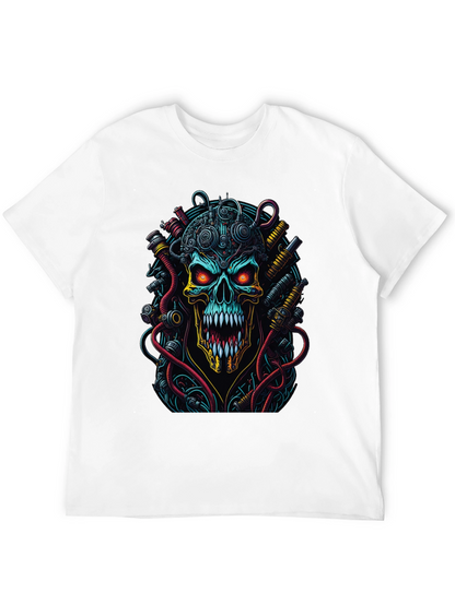Cyberpunk Skull Graphic T-Shirt