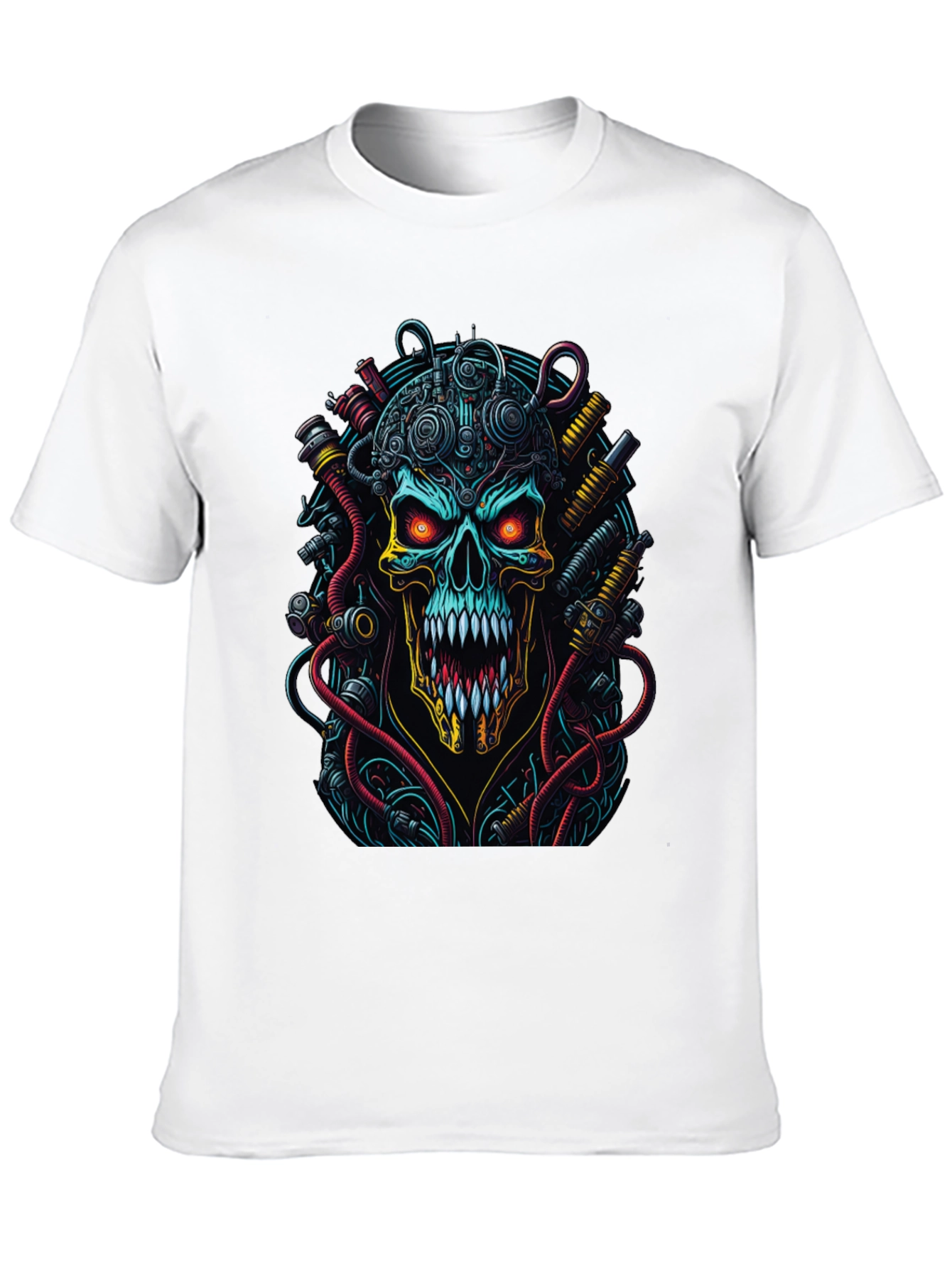 Cyberpunk Skull Graphic T-Shirt