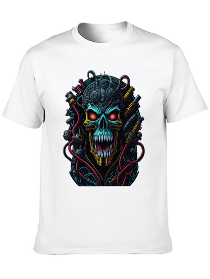 Cyberpunk Skull Graphic T-Shirt